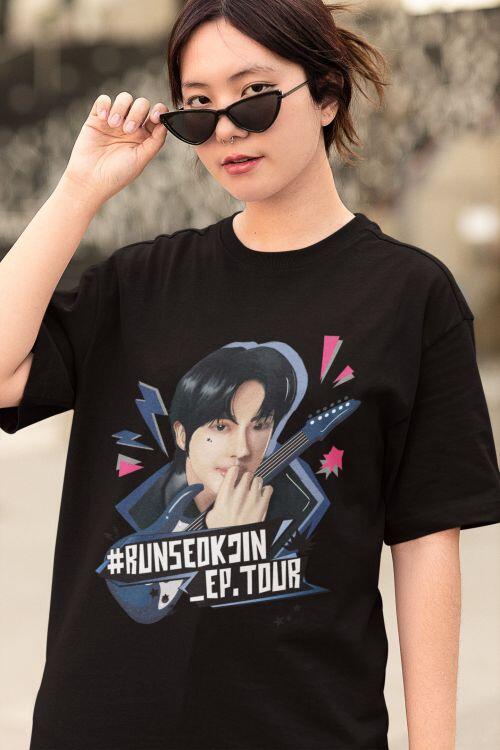 TEAM BTS JIN Tシャツ　S Camiseta Bts Jin Camisa Bt21 Rj 100% Algodão Blusa Oversized