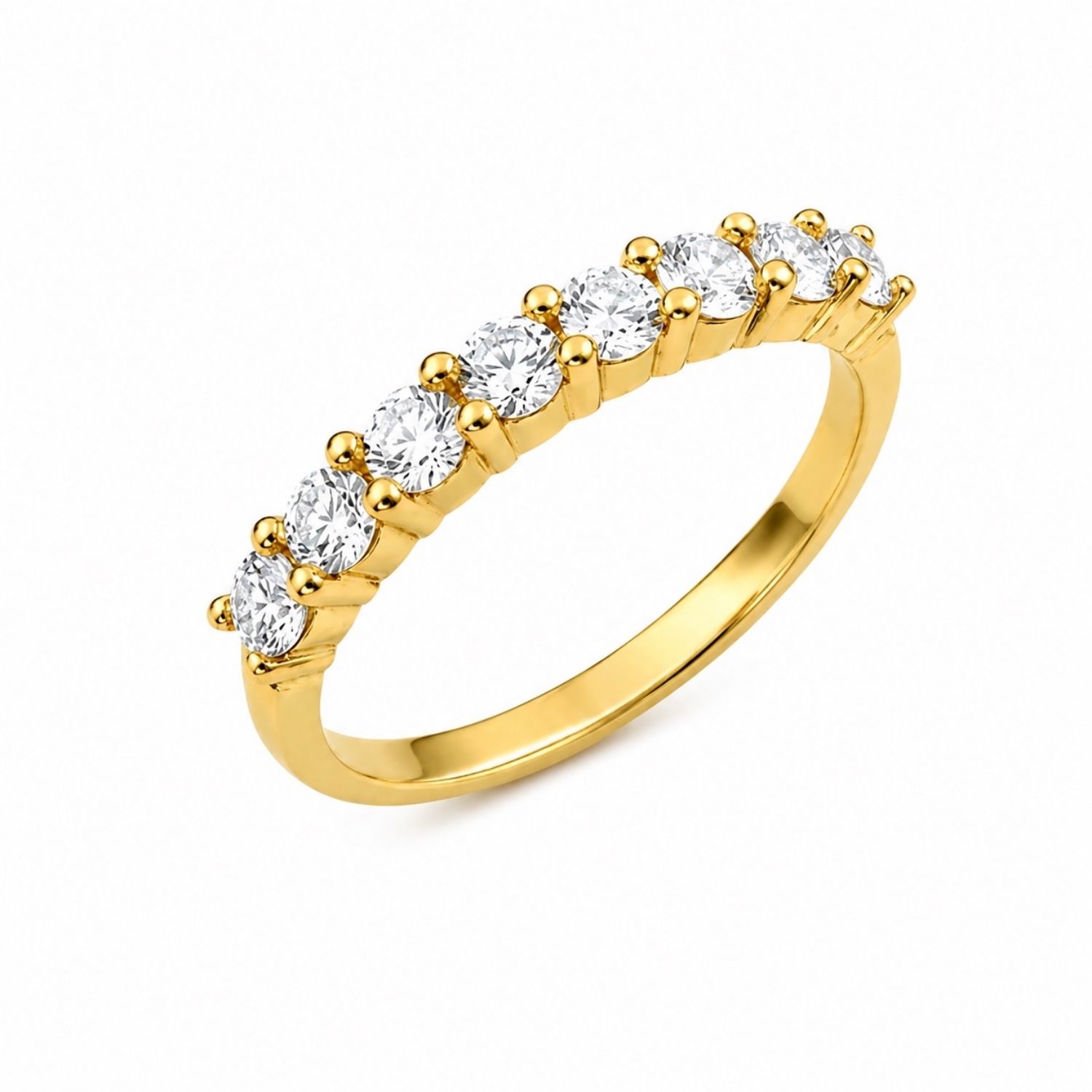 Anel Aparador Zircônia Cristal Banhado a Ouro