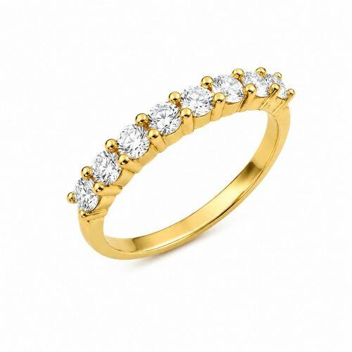 Anel Aparador Zirc�nia Cristal Banhado a Ouro