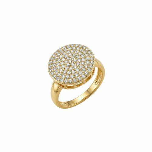 Anel Chuveiro Zircônia Cristal Banhado em Ouro 18K