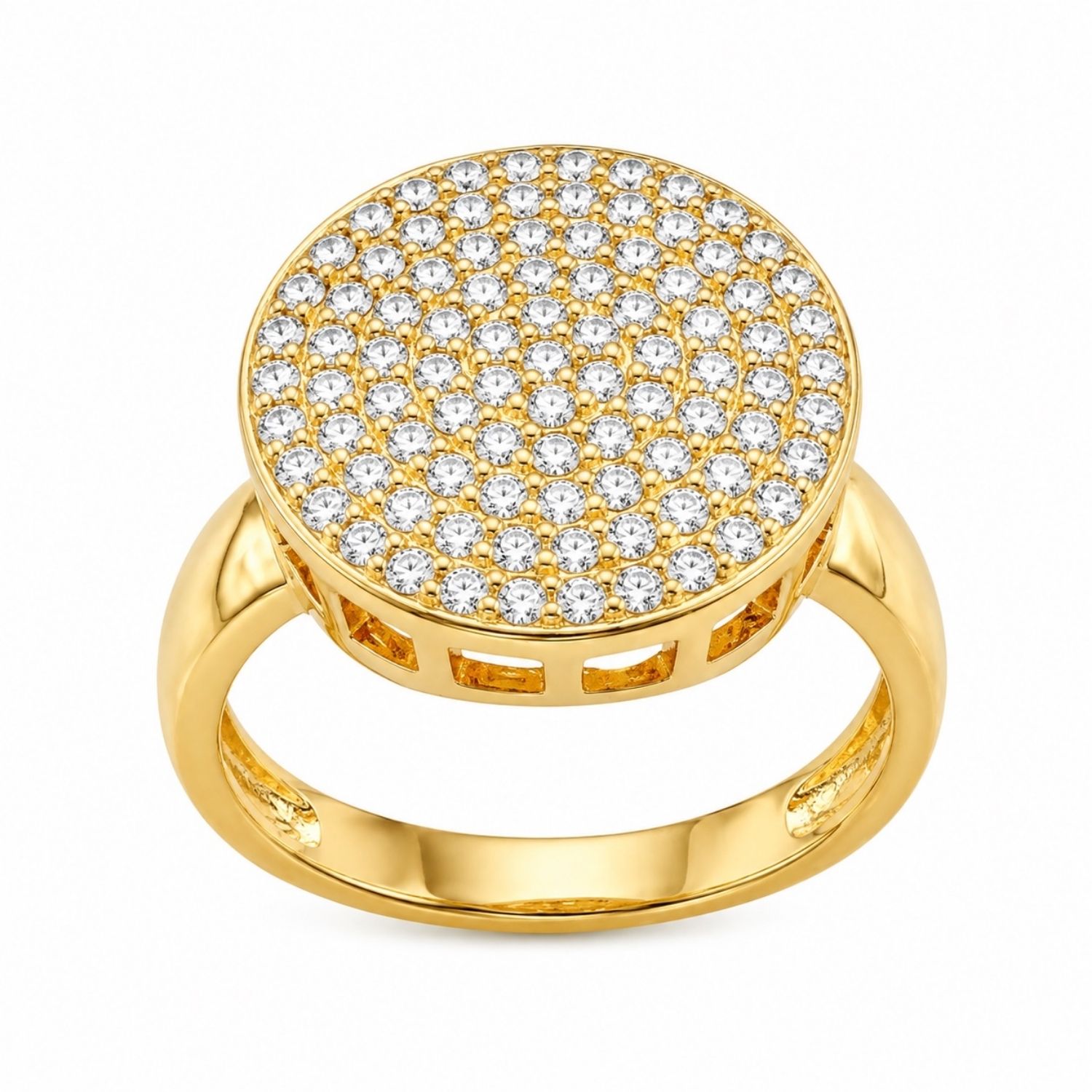 Anel Chuveiro Zircônia Cristal Banhado em Ouro 18K