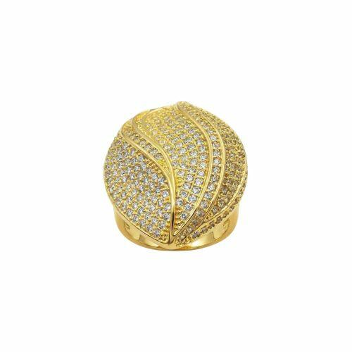 Anel Luxury Micro Zircônia Cristal Banhado em Ouro 18K