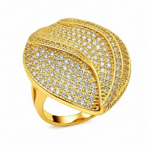 Anel Luxury Micro Zircônia Cristal Banhado em Ouro 18K