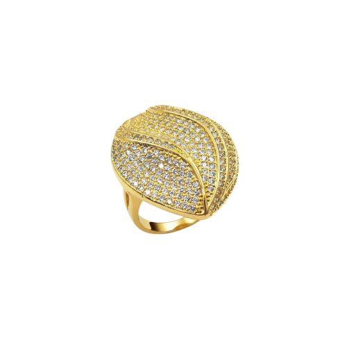 Anel Luxury Micro Zircônia Cristal Banhado em Ouro 18K