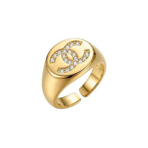 Anel Dedinho X com Zircônia Cristal Regulável Banhado em Ouro 18k