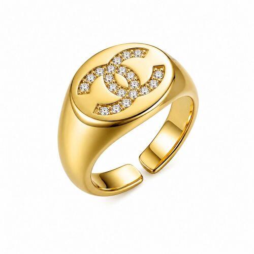 Anel Dedinho X com Zirc�nia Cristal Regul�vel Banhado em Ouro 18k