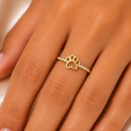 Anel Patinha Meia Alian�a com Micro Zirc�nia Cristal Banhado em Ouro18k