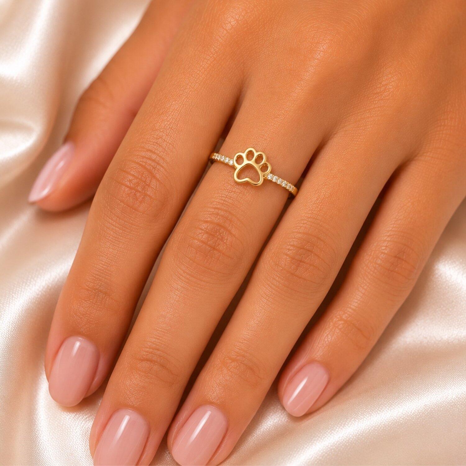 Anel Patinha Meia Aliança com Micro Zircônia Cristal Banhado em Ouro18k