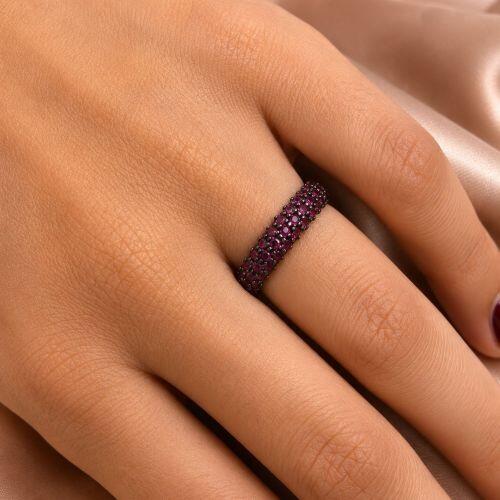 Anel Aparador 3 Fileiras Micro Zircônias Rosa Banhado em Ouro18k
