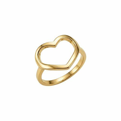 Anel Coração Liso Banhado em Ouro 18k
