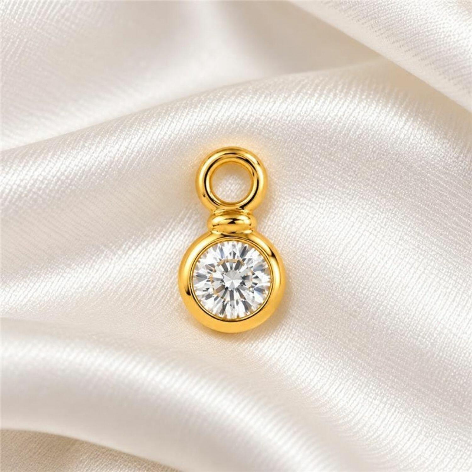 Brinco Argola Ponto de Luz Zircônia Cristal Banhado a Ouro