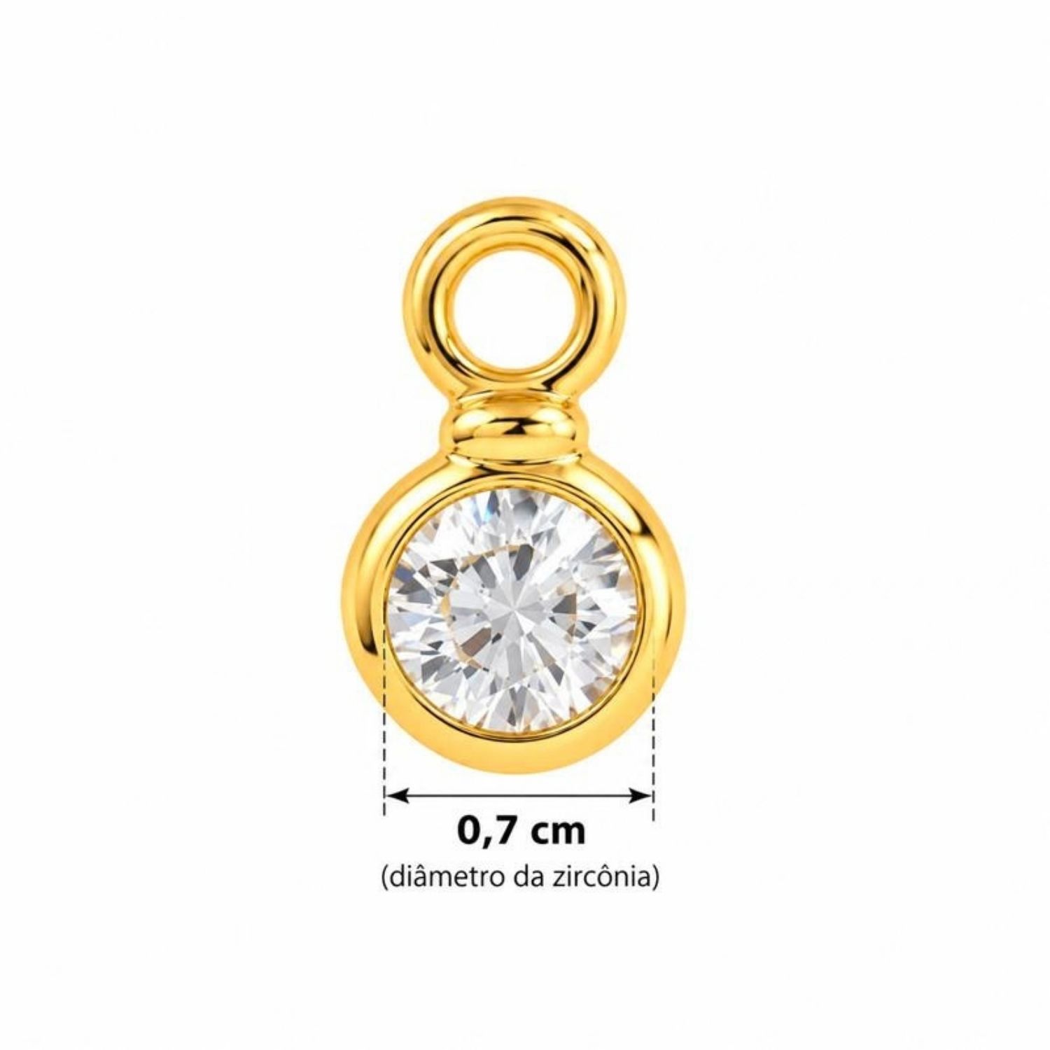 Brinco Argola Ponto de Luz Zircônia Cristal Banhado a Ouro