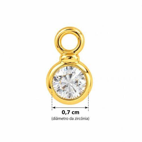 Brinco Argola Ponto de Luz Zircônia Cristal Banhado a Ouro