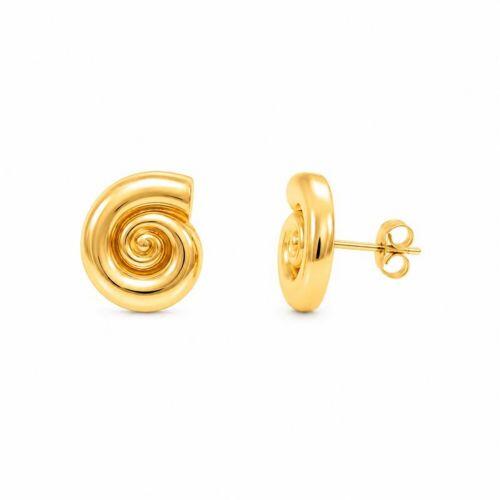 Brinco Formas Caracol Banhado a Ouro