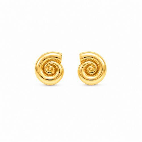 Brinco Formas Caracol Banhado a Ouro