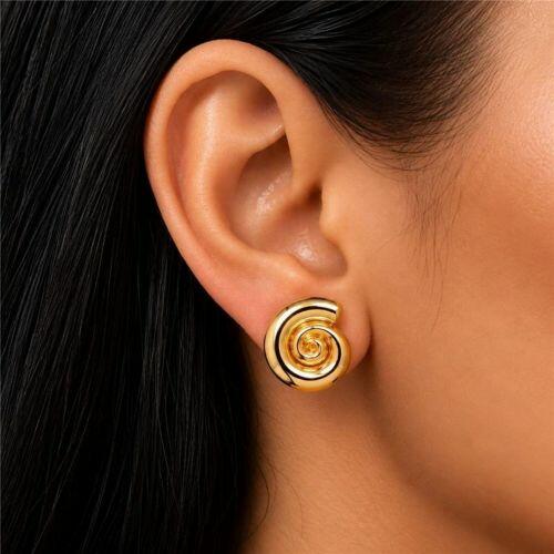 Brinco Formas Caracol Banhado a Ouro