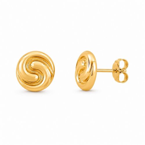 Brinco Formas 2 Vírgula Lisa Banhado a Ouro