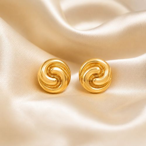 Brinco Formas 2 Vírgula Lisa Banhado a Ouro