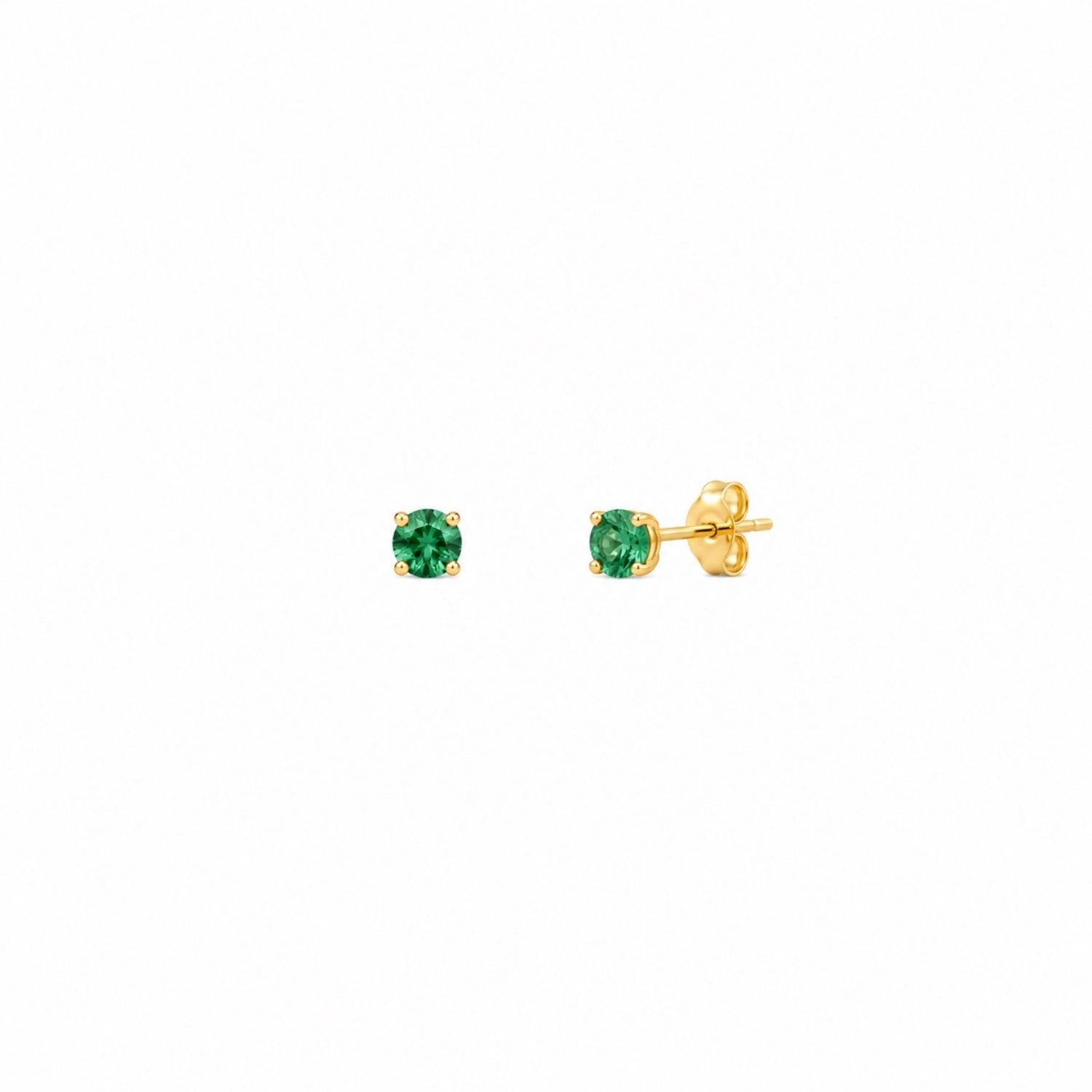 Brinco Ponto de Luz 0.3 cm Zircônia Turmalina Banhado a Ouro