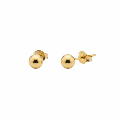 Brinco Bola Lisa 0.5 cm Banhado a Ouro