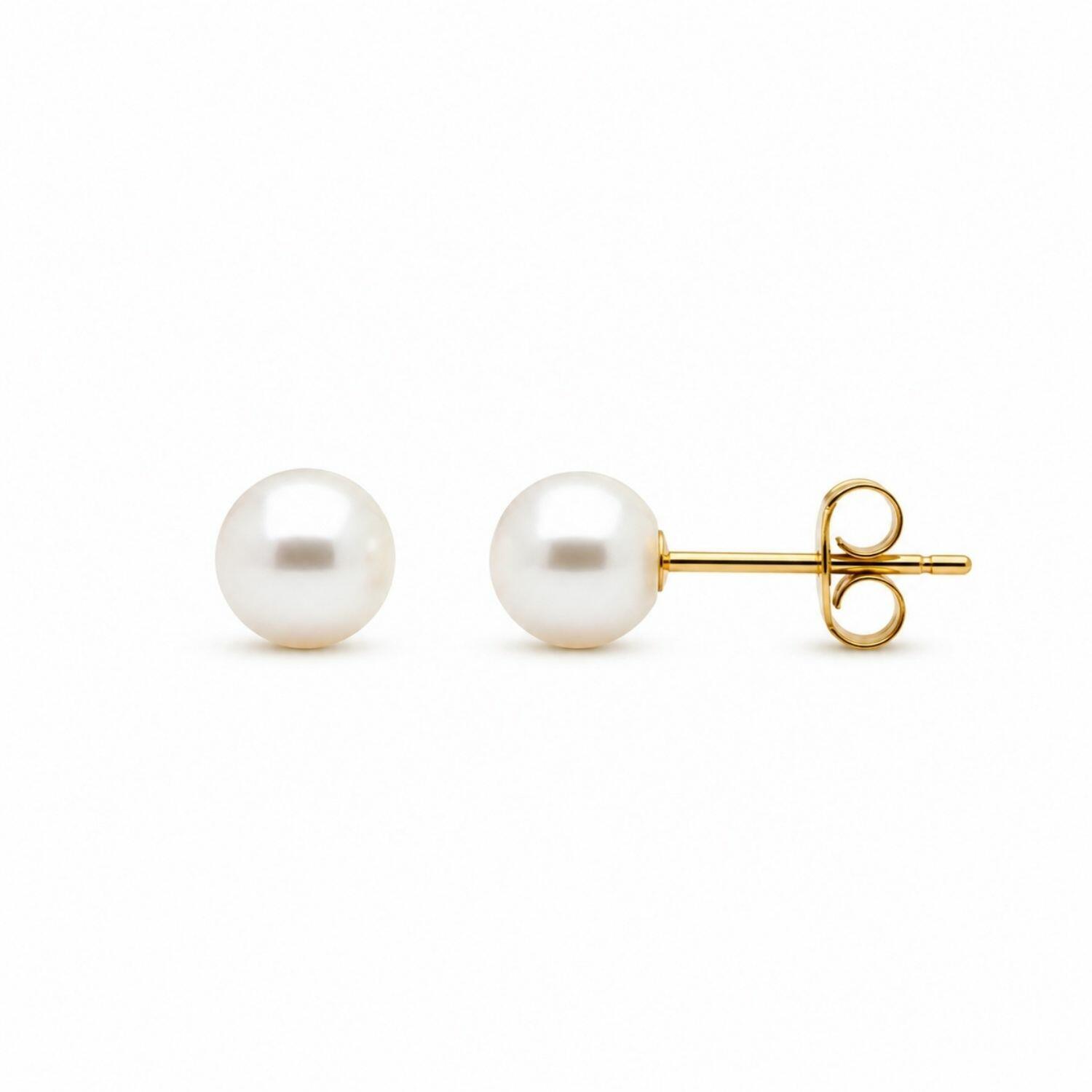 Brinco Pérola 0.6 cm Banhado a Ouro