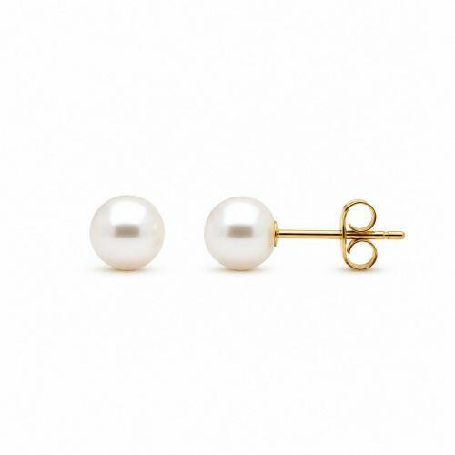 Brinco P�rola 0.6 cm Banhado a Ouro