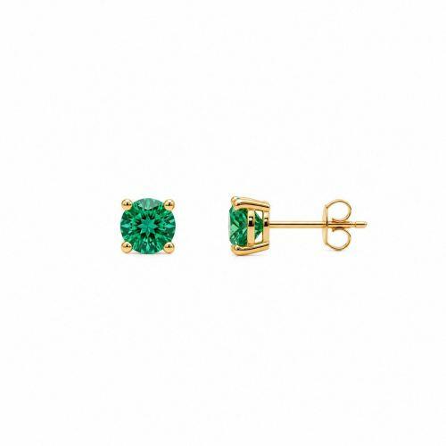 Brinco Ponto de Luz 0.5 cm Zirc�nia Turmalina Banhado em Ouro 18k
