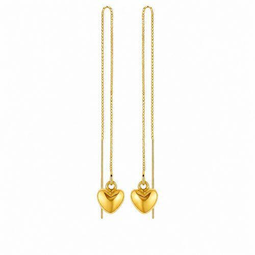 Brinco Passante Cora��o Liso Banhado em Ouro 18k