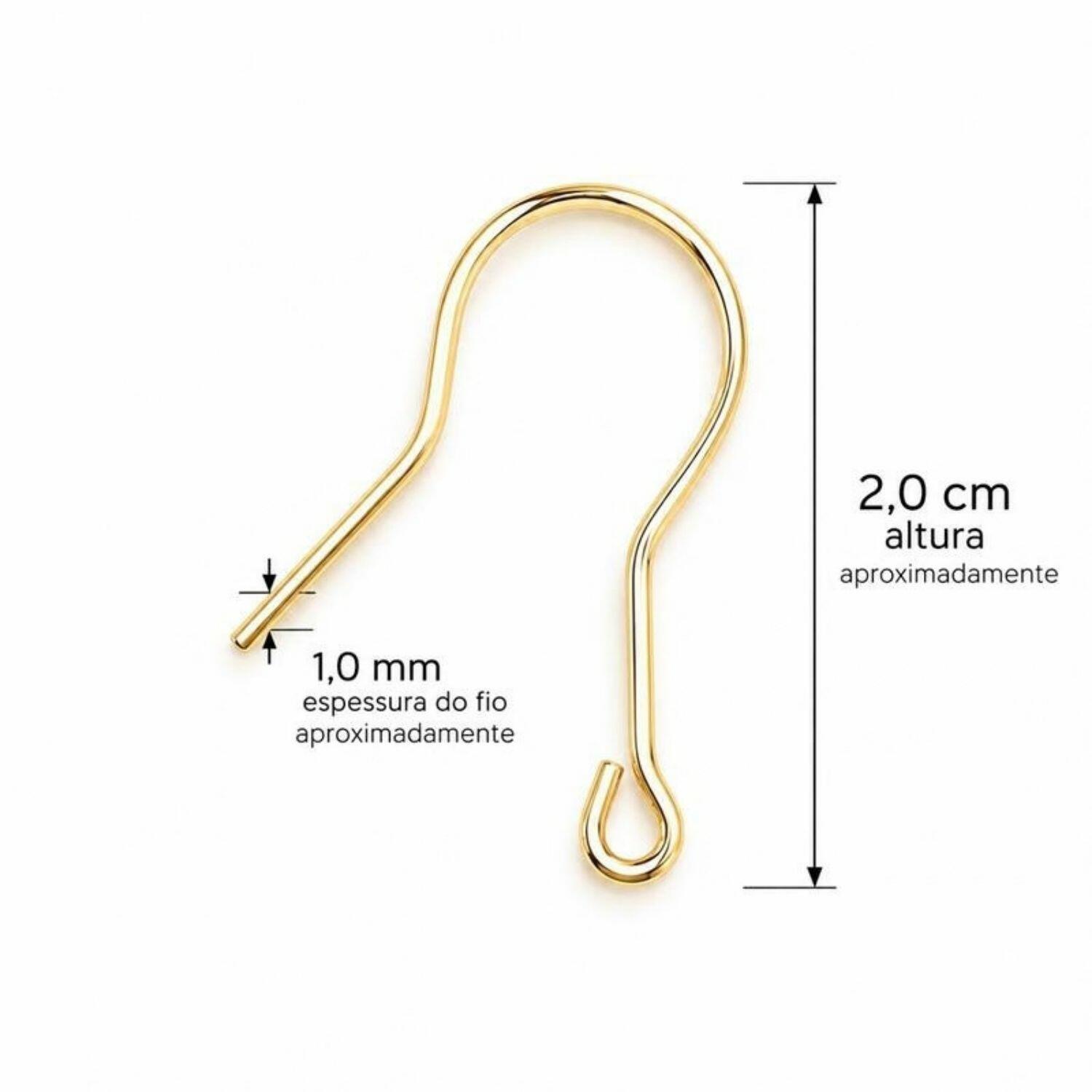 Brinco Anzol Olho Grego Banhado em Ouro 18k