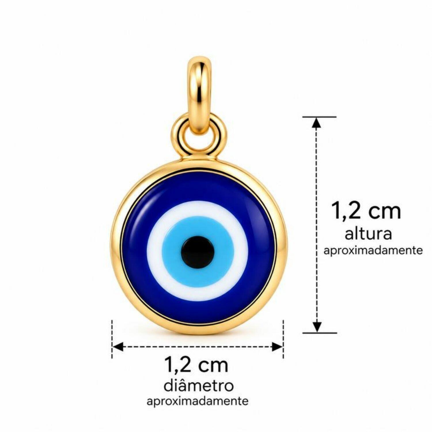 Brinco Anzol Olho Grego Banhado em Ouro 18k