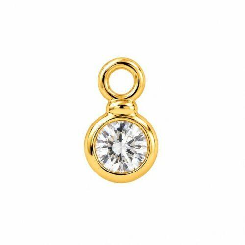 Brinco Anzol Ponto de Luz Zircônia Cristal Banhado em Ouro 18k