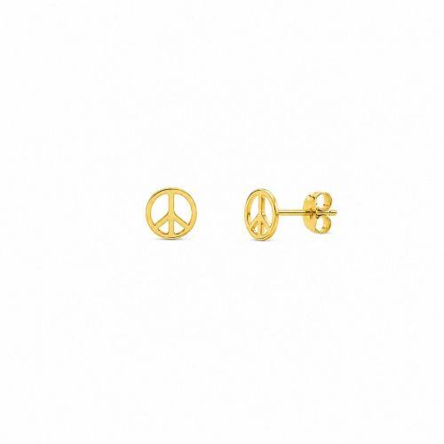 Brinco S�mbolo da Paz Liso Banhado em Ouro18k