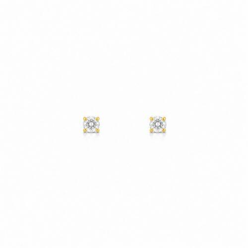 Brinco Ponto de Luz Redondo 0.3cm com Zirc�nias Banhado em Ouro18k