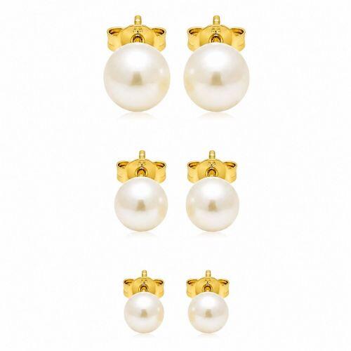 Brinco Trio P�rola Banhado em Ouro18k
