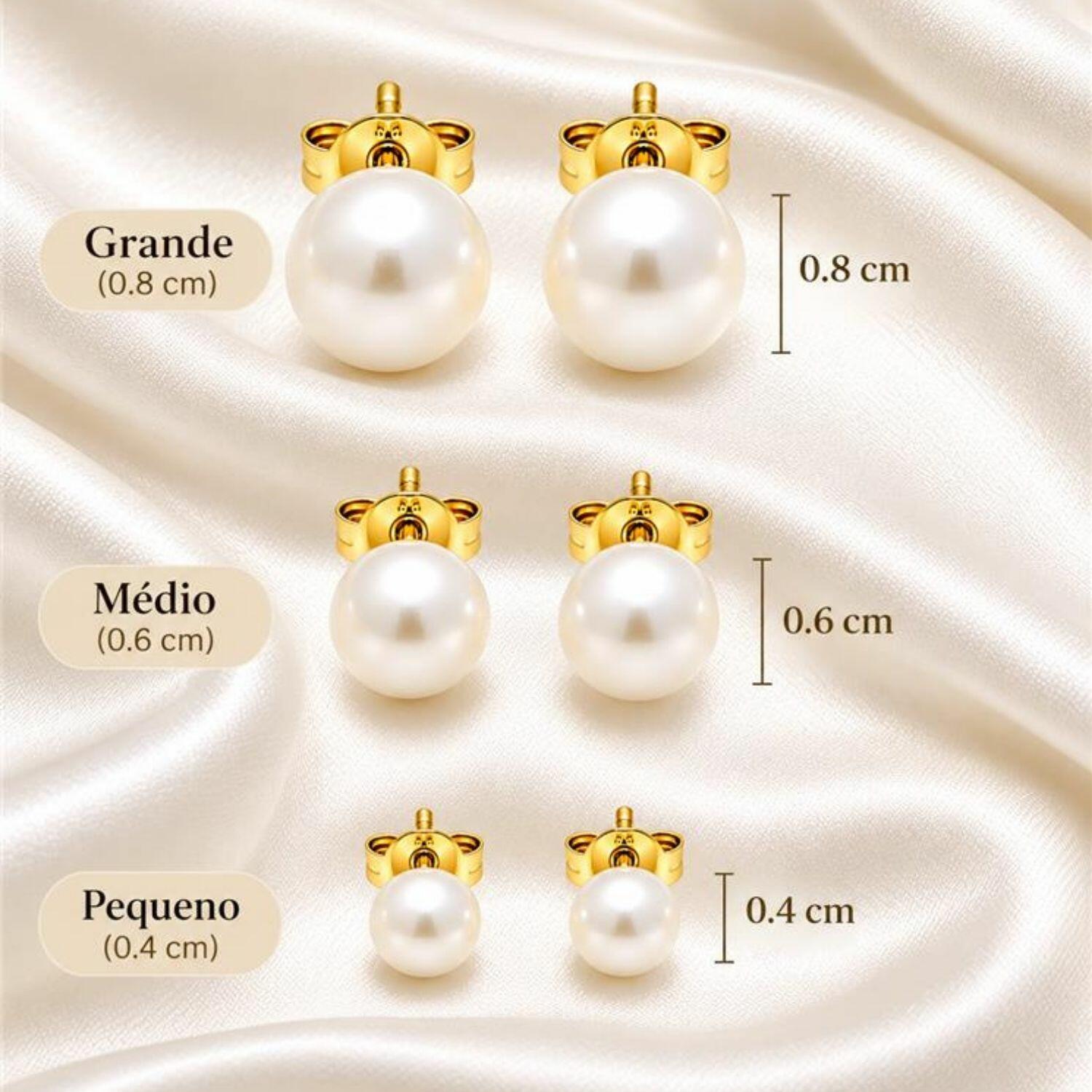Brinco Trio Pérola Banhado em Ouro18k