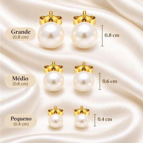 Brinco Trio Pérola Banhado em Ouro18k
