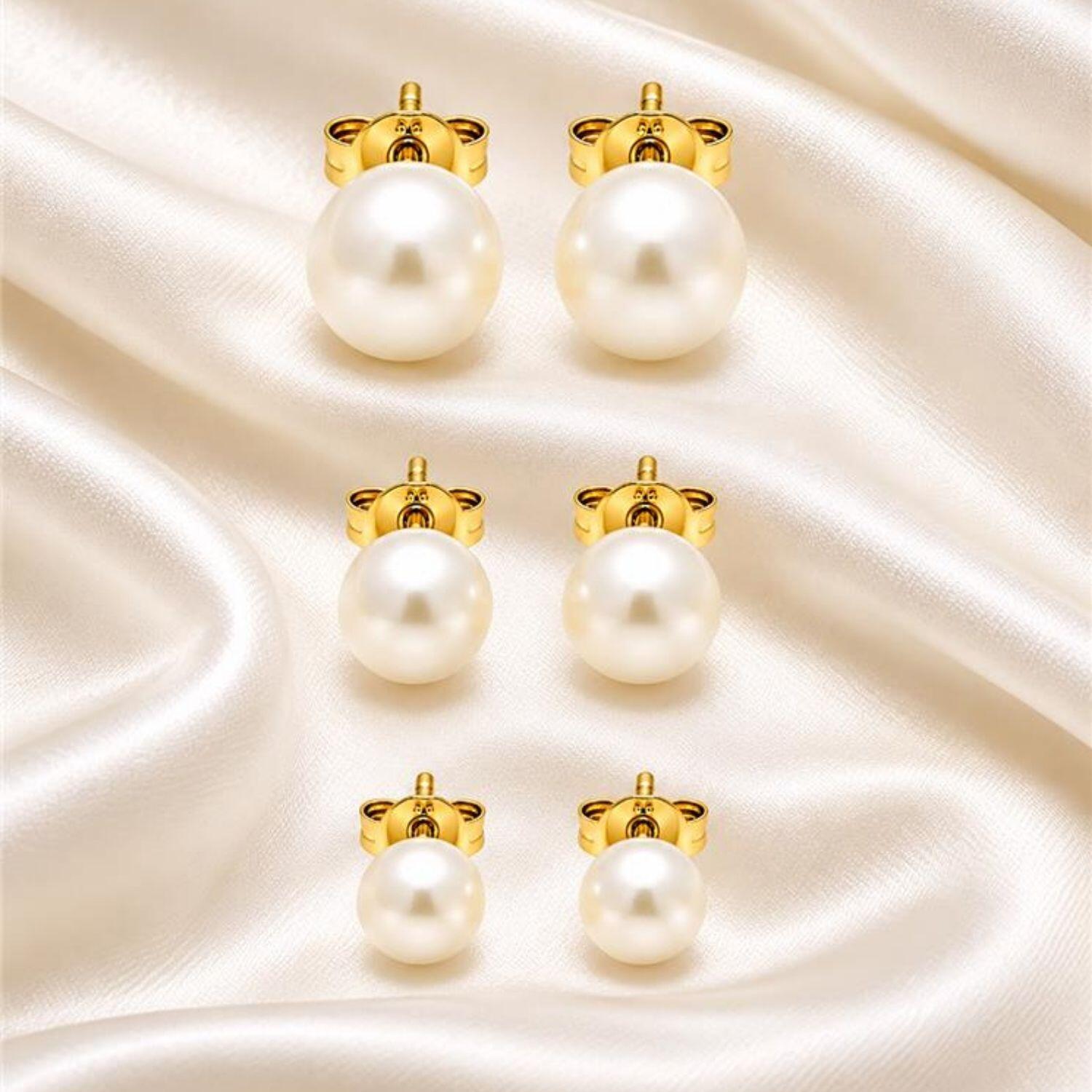 Brinco Trio Pérola Banhado em Ouro18k
