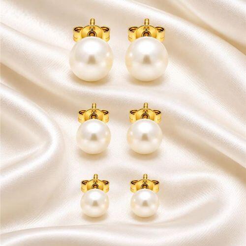 Brinco Trio Pérola Banhado em Ouro18k