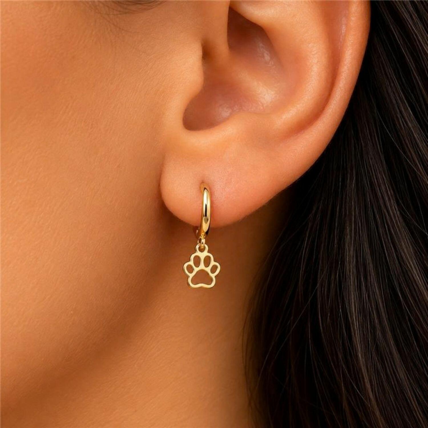 Brinco Argola Patinha Lisa Banhado em Ouro18k