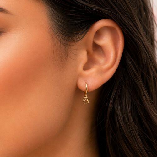 Brinco Argola Patinha Lisa Banhado em Ouro18k