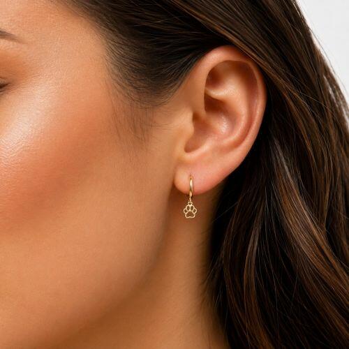 Brinco Argola Patinha Lisa Banhado em Ouro18k