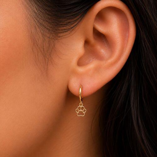 Brinco Argola Patinha Lisa Banhado em Ouro18k