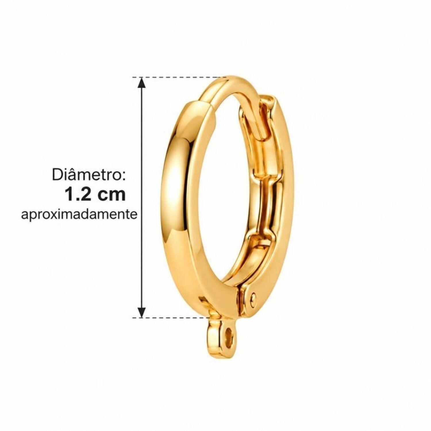 Brinco Argola Patinha Lisa Banhado em Ouro18k