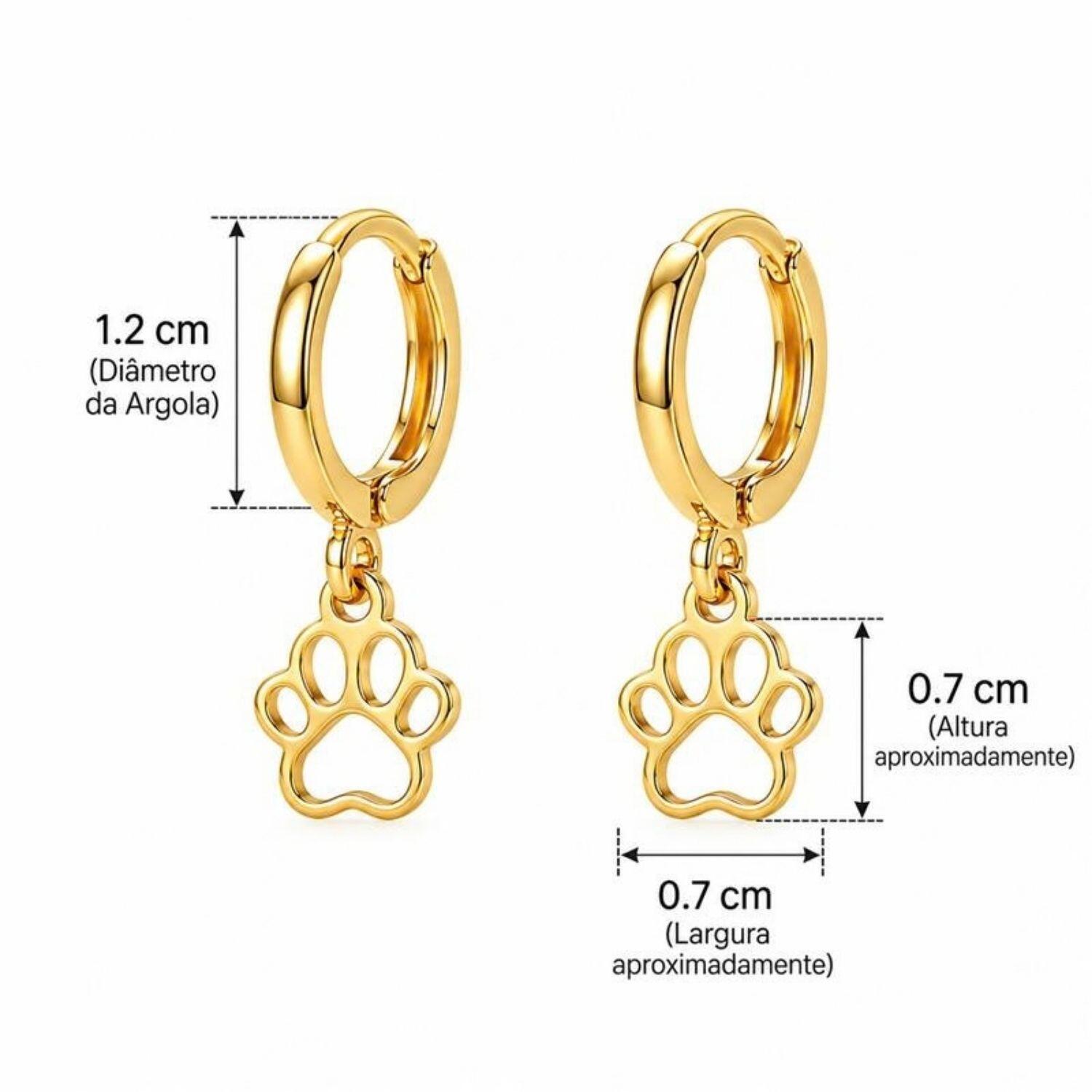 Brinco Argola Patinha Lisa Banhado em Ouro18k