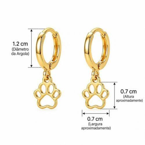 Brinco Argola Patinha Lisa Banhado em Ouro18k