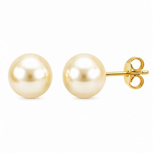 Brinco Bola 1.2 cm P�rola Banhado a Ouro