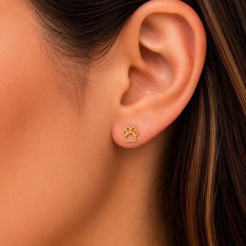 Brinco Patinha Lisa Banhado em Ouro18k