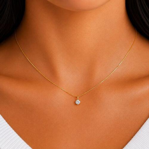 Colar Ponto de luz 0.4 cm Banhado a Ouro 18k