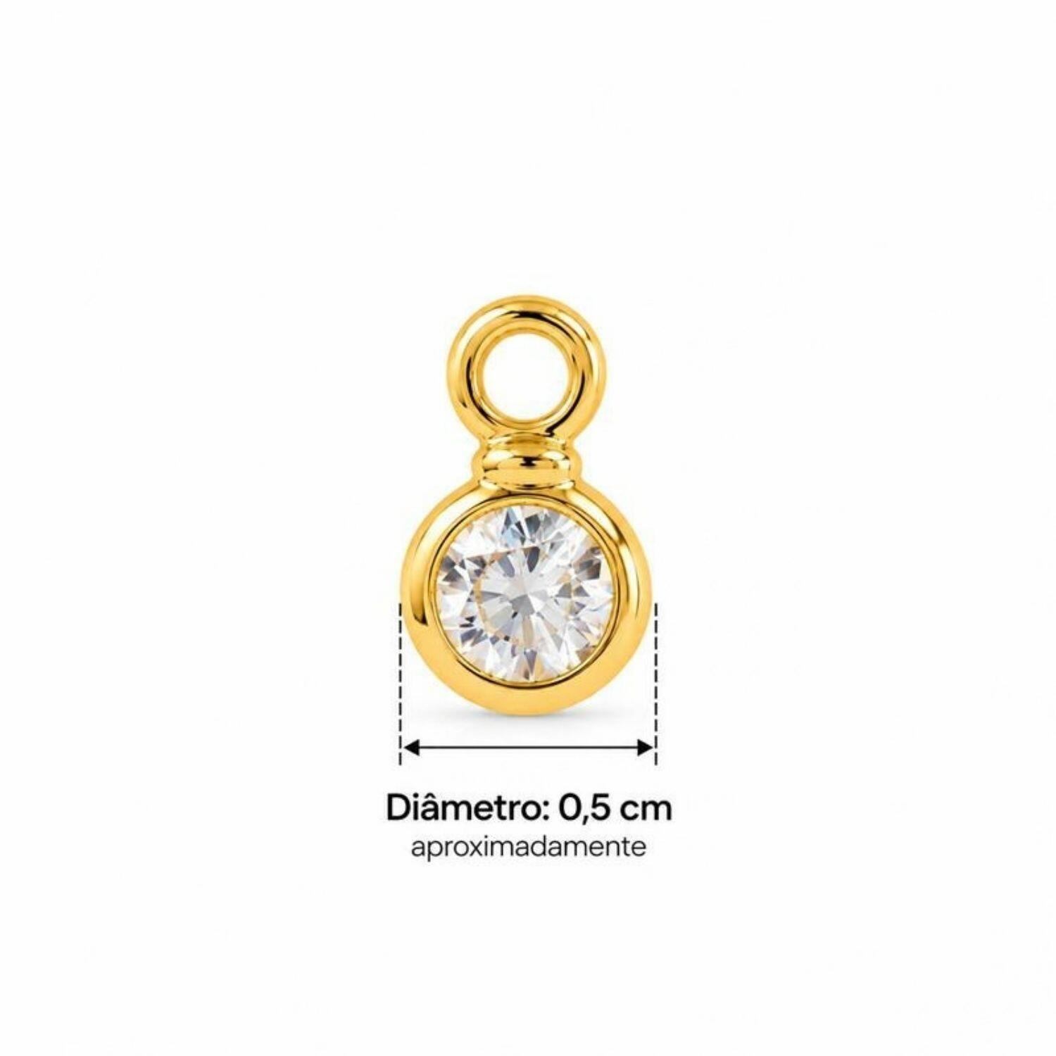 Colar Gravatinha Regulável Coração Zircônia Turmalina Banhado a Ouro