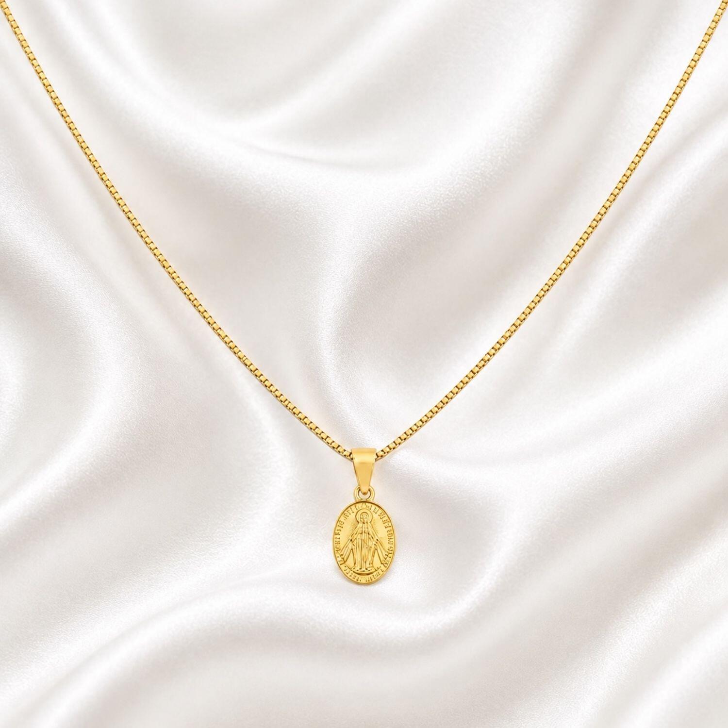 Choker Mini Nossa Senhora Milagrosa Banhado em Ouro 18k